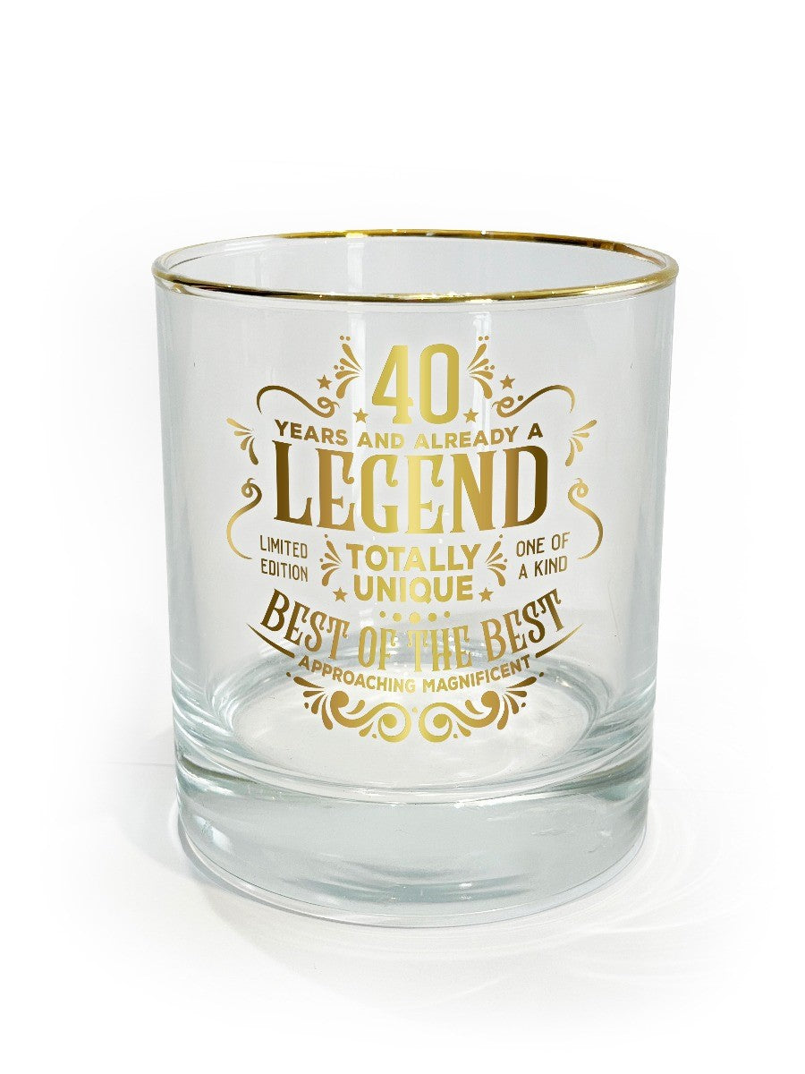 Legend Glass Tumbler 40th