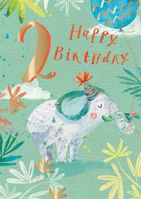 Card- Two Today Blue Elephant 