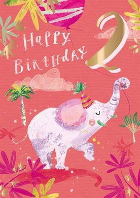 Card- Two Today Pink Elephant 