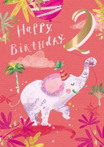 Card- Two Today Pink Elephant 