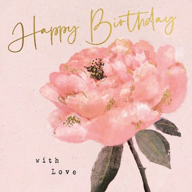 Card - Happy Birthday With Love (botanicals)