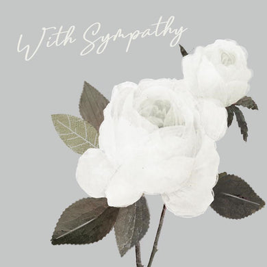 Card - Sympathy - White Roses