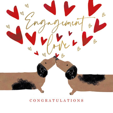 Card - Engagemnet Kissing Dogs