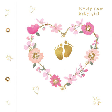 Card - Lovely New Baby Girl- Heart