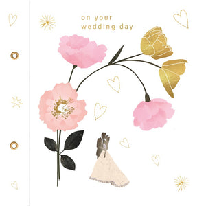 Card-on Your Wedding Day-bride Groom Flowers