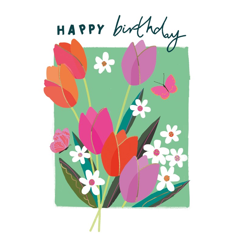 Card - Female Birthday - Tulips