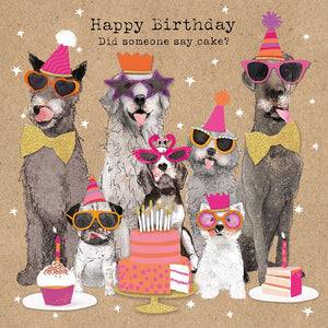 Card - Unisex Birthday - Dogs & Cake