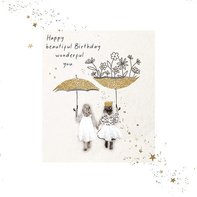 Card- Birthday- Umbrellas 