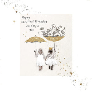 Card- Birthday- Umbrellas 