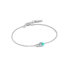 Load image into Gallery viewer, Turning Tides-tidal Turquiose Crescent Link Bracelet-silver
