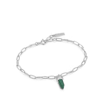 Load image into Gallery viewer, Second Nature-malachite Point Pendant Bracelet-silver
