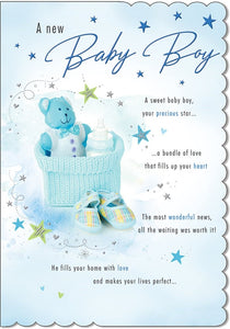 Card - A New Baby Boy (with Love)