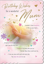 Load image into Gallery viewer, Card - Birthday Wishes For A Wonderful Mum Holding Hands (with Love)
