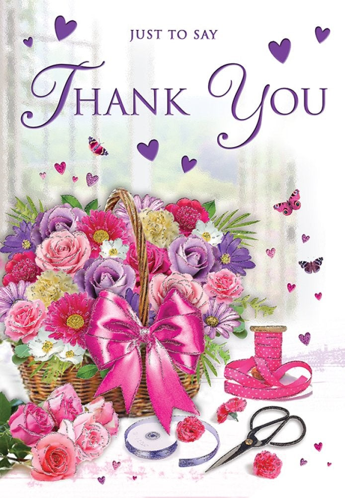 Card - Thank You Flower Basket