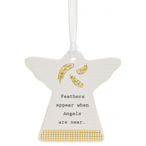 Thoughtful Words Feathers Appear When Angels Are Near Angel Plaque