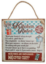 Load image into Gallery viewer, Home Vintage Kitchen Rules Sign
