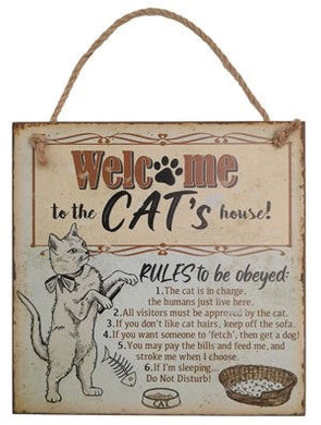 Home Vintage Cats House Sign