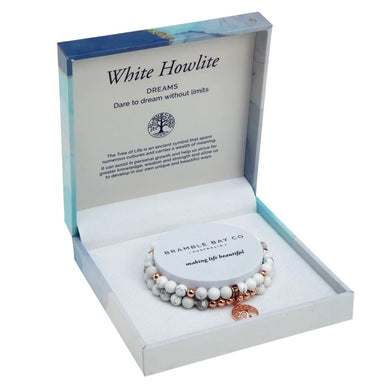 Duo Bracelet Set- White Howlite Rose Gold 