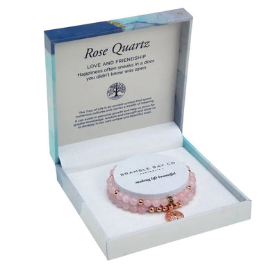 Duo Bracelet Set- Rose Quartz Rose Gold 