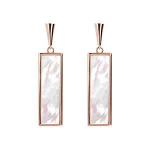 White Mop Bar Earrings