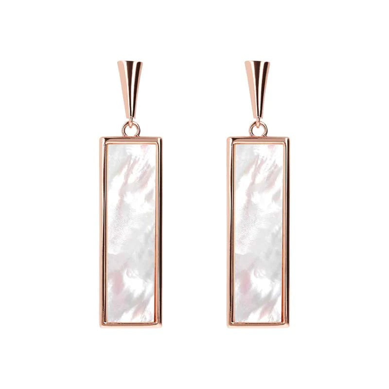 White Mop Bar Earrings