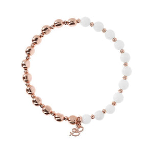 Rose & White Agate Bracelet-16.5cm