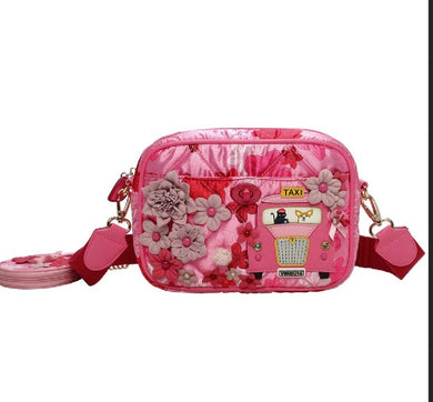 Pink Ribbon Foundation - London Cats & Corgies Floral Camera Bag