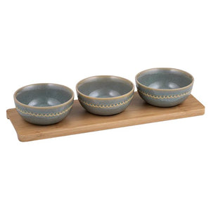 Cameo Sage 4pc Bowl & Tray Set 