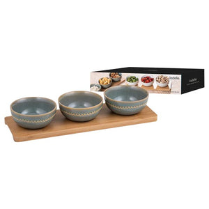 Cameo Sage 4pc Bowl & Tray Set 