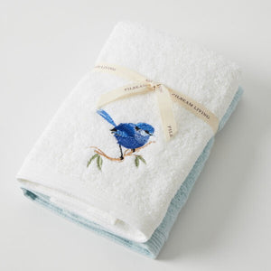 Blue Wren Hand Towel Set Of 2 