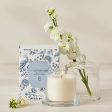 Load image into Gallery viewer, Chinoiserie Glass Cloche Candle- Fresh Linen Scent 
