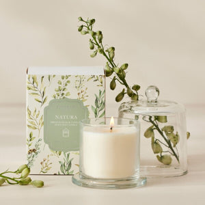 Natura Glass Cloche Candle- French Pear & Vanilla 