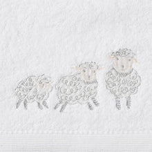 Load image into Gallery viewer, Sheep Family Bath Towel &amp; Face Washer In Organza Bag 
