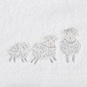 Sheep Family Bath Towel & Face Washer In Organza Bag 