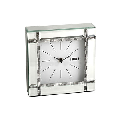 Angora Silver Mirror Table Clock