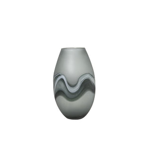 Lexie Glass Grey Swirl Belt Vase Small