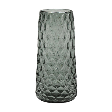 Vaughan Glass Grey Dimple Vase Lge