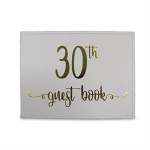 30th Gold Text Guest Book