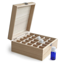 Wooden Oil Storage Box (25 Compartments)