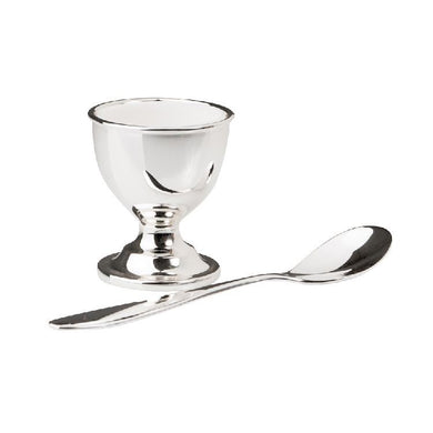 Egg Cup And Spoon Silver