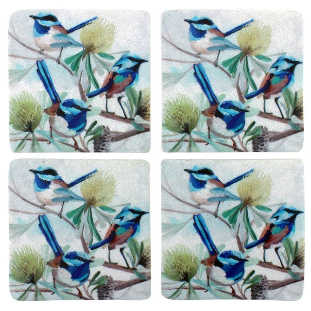 S/4 Fairy Wren Trio Coasters 