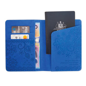 Santorini Blue Passport Wallet 