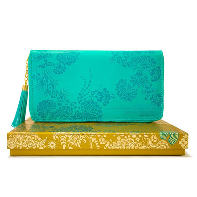 Turquoise Twist Travel Clutch In Gift Box 