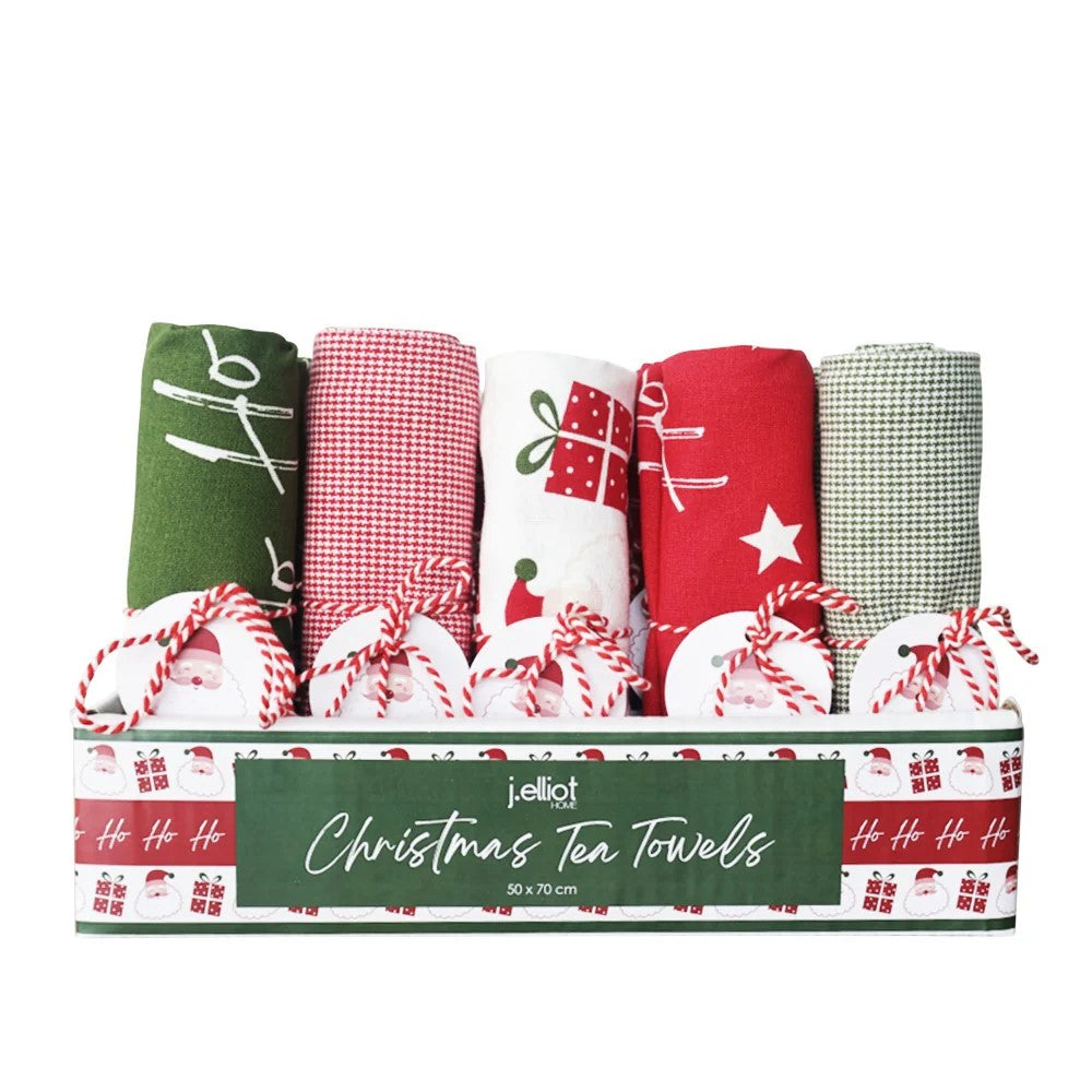 Santa Gift Set Tea Towel Multi