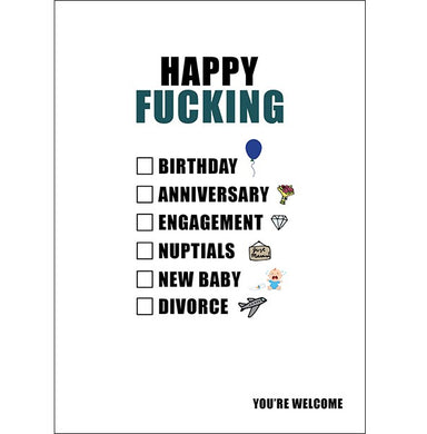 Defamations Card - Happy Fucking