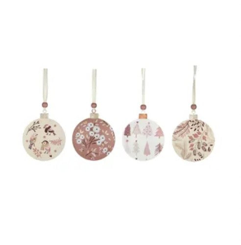 Floral Bauble Metal 7cm Assorted