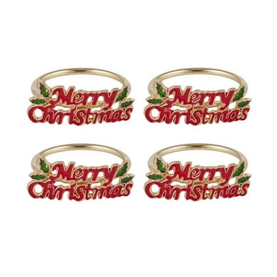 Christmas Napkin Ring Set Of 4