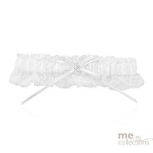 Load image into Gallery viewer, Wedding Charm - Garter With Lace And Diamante White
