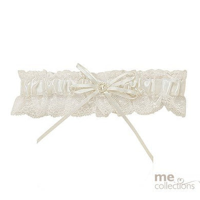 Wedding Garter - Ivory Lace & Diamante