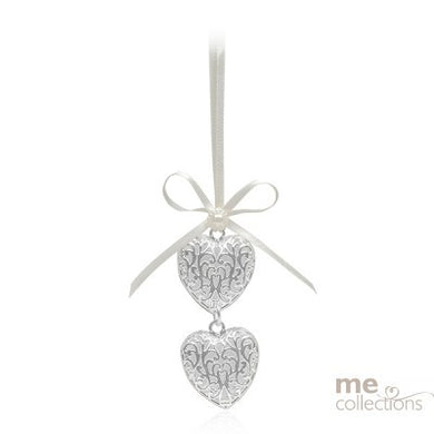 Wedding Charm - Double Mini Heart With Bow 